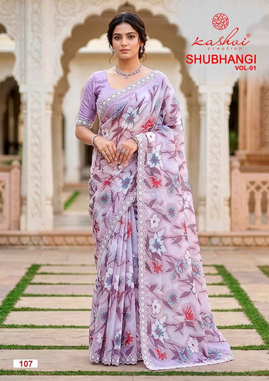 Kashvi Shubhangi Vol 1 Weightless Marble Embroidered Saree