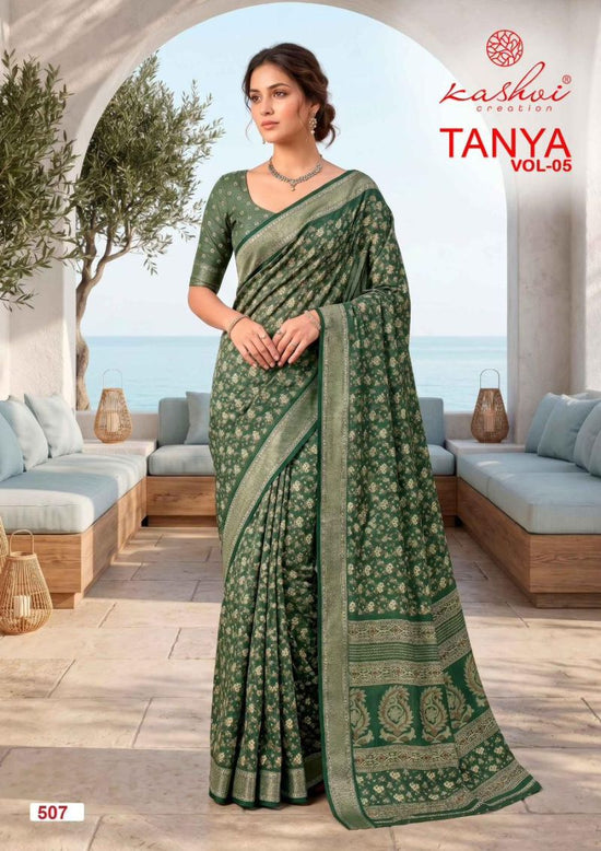 Kashvi Tanya Vol 5 Moss Silk Printed Saree - Amrah Wholesale