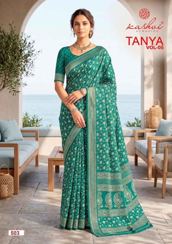Kashvi Tanya Vol 5 Moss Silk Printed Saree - Amrah Wholesale