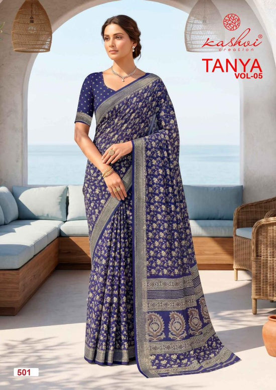 Kashvi Tanya Vol 5 Moss Silk Printed Saree - Amrah Wholesale