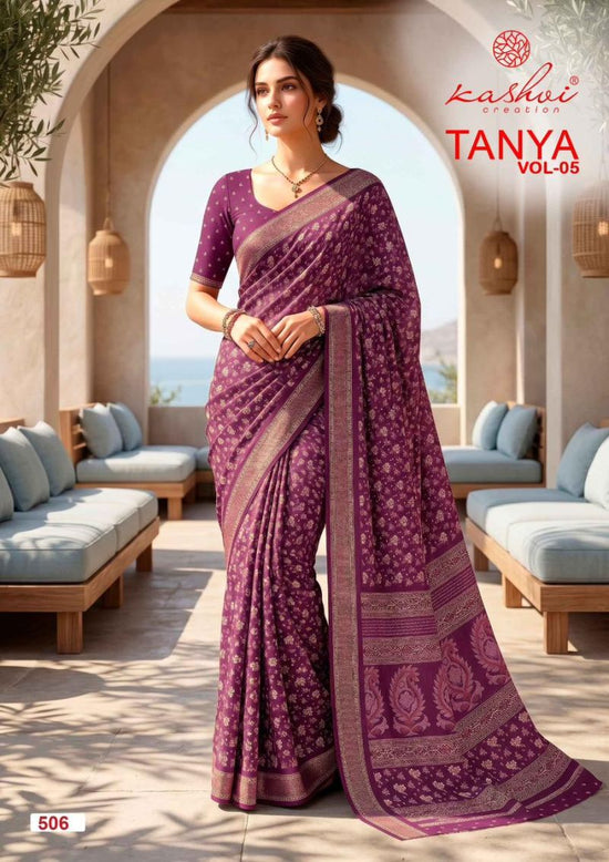 Kashvi Tanya Vol 5 Moss Silk Printed Saree - Amrah Wholesale