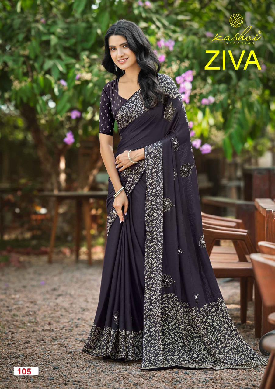 Kashvi Ziva Vol 01 Star Georgette Embroidered Saree Collection