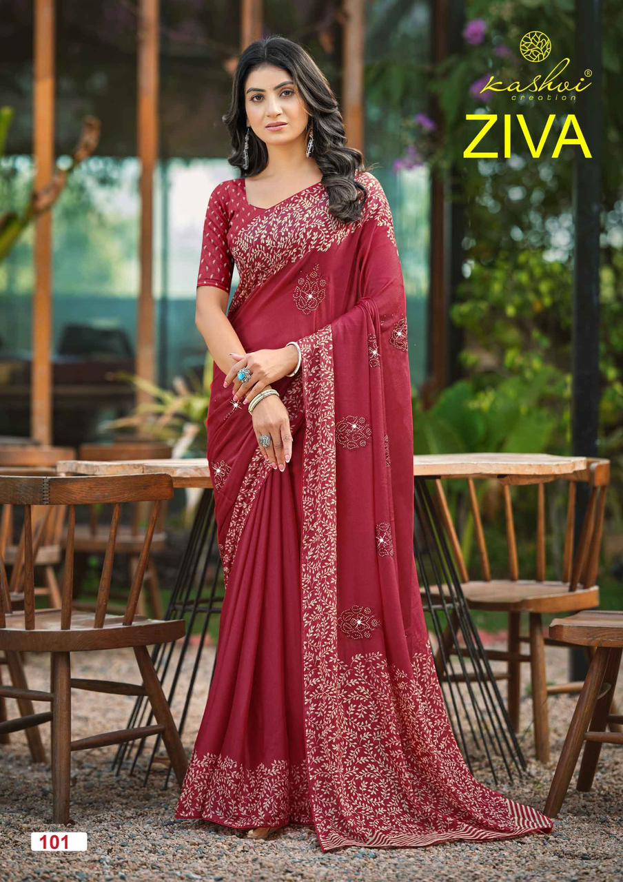 Kashvi Ziva Vol 01 Star Georgette Embroidered Saree Collection