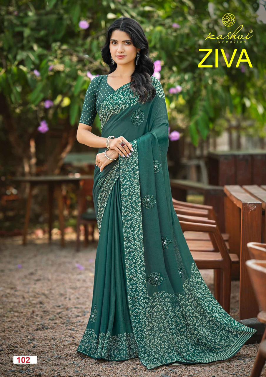 Kashvi Ziva Vol 01 Star Georgette Embroidered Saree Collection