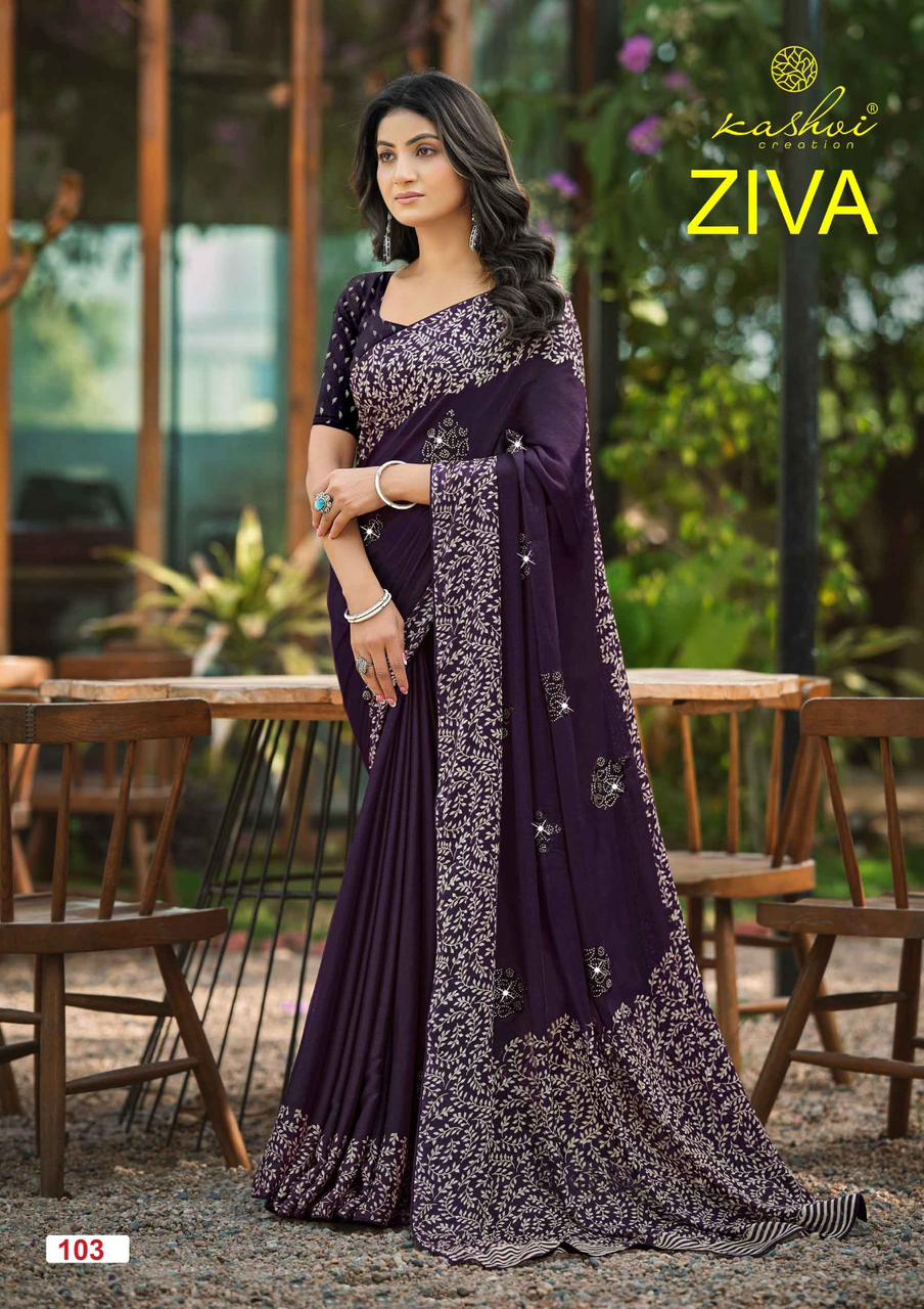 Kashvi Ziva Vol 01 Star Georgette Embroidered Saree Collection