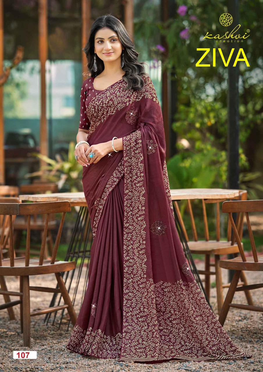 Kashvi Ziva Vol 01 Star Georgette Embroidered Saree Collection