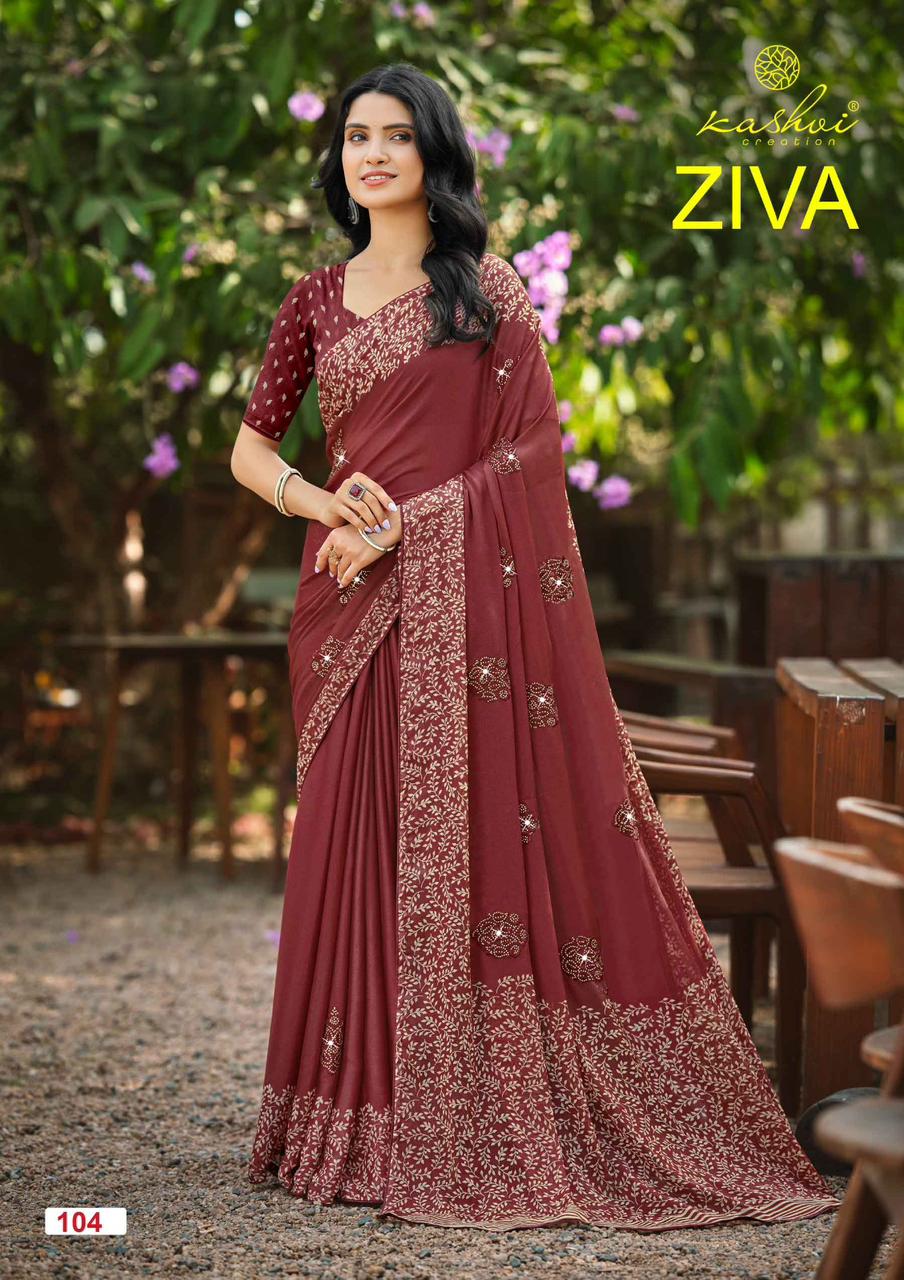 Kashvi Ziva Vol 01 Star Georgette Embroidered Saree Collection