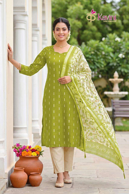 Kavini Pushpa Vol 1 South Cotton Kurta Pant Dupatta Set