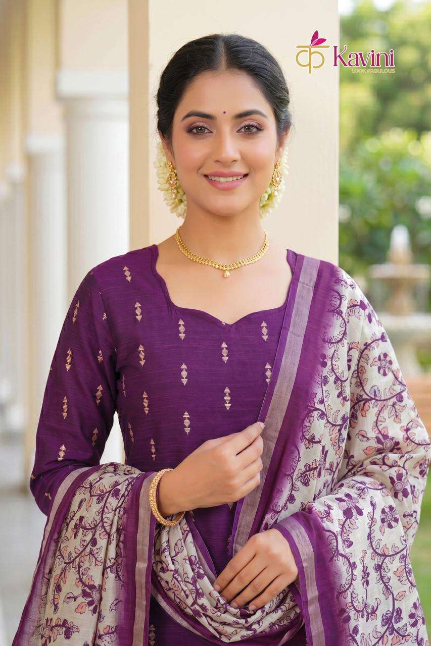 Kavini Pushpa Vol 1 South Cotton Kurta Pant Dupatta Set