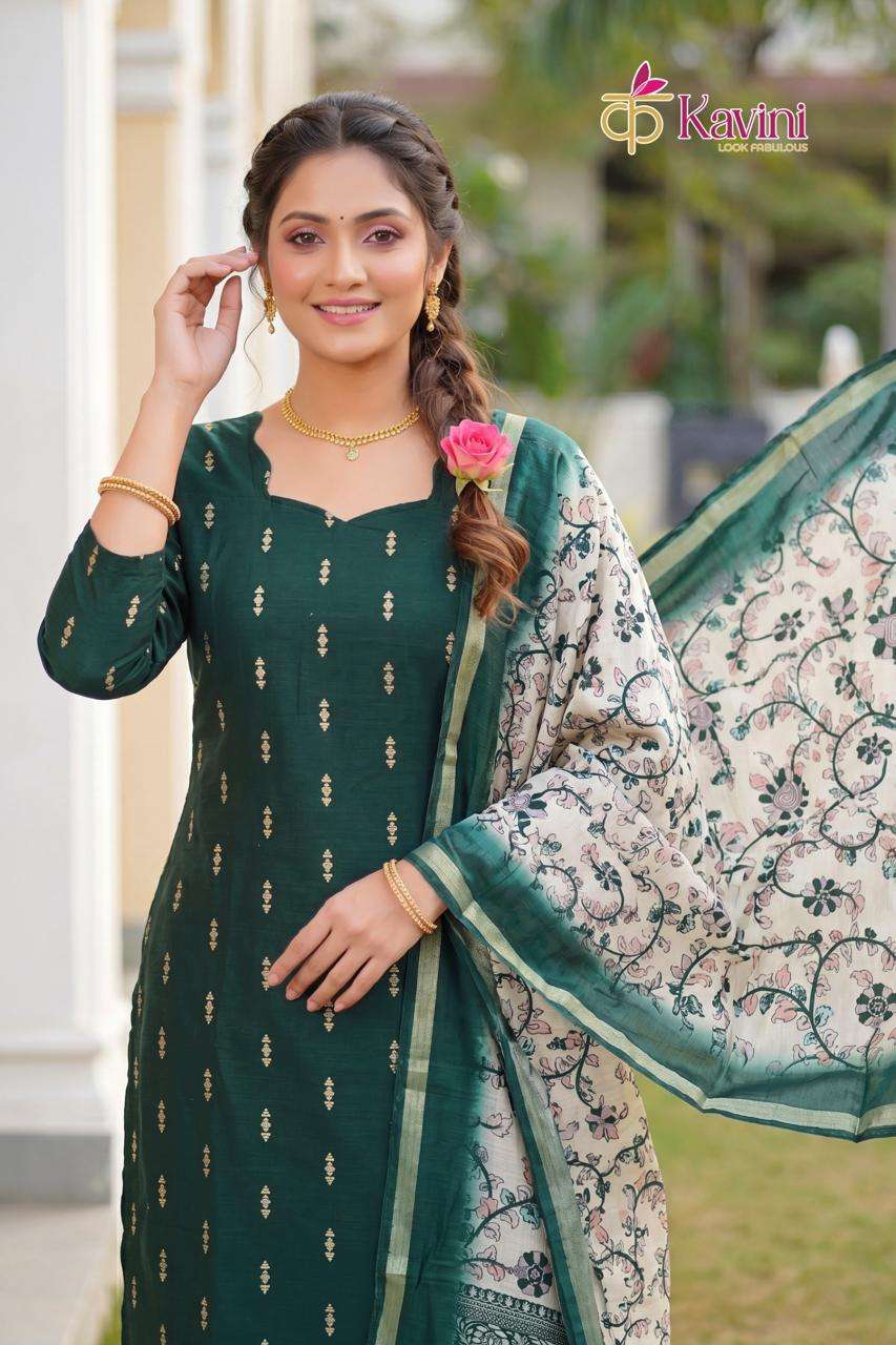 Kavini Pushpa Vol 1 South Cotton Kurta Pant Dupatta Set