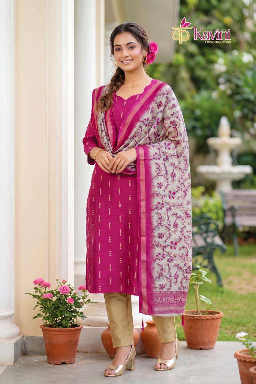 Kavini Pushpa Vol 1 South Cotton Kurta Pant Dupatta Set