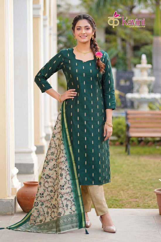 Kavini Pushpa Vol 1 South Cotton Kurta Pant Dupatta Set