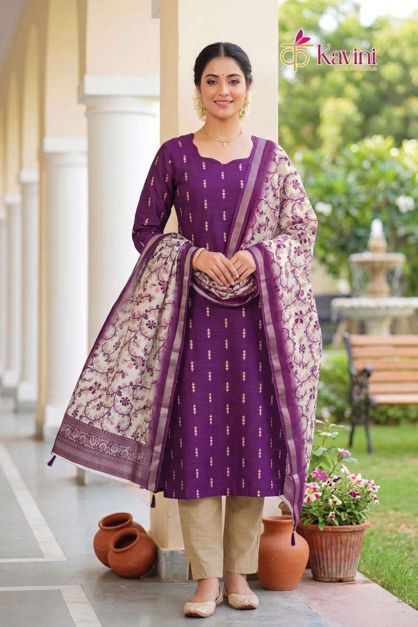 Kavini Pushpa Vol 1 South Cotton Kurta Pant Dupatta Set