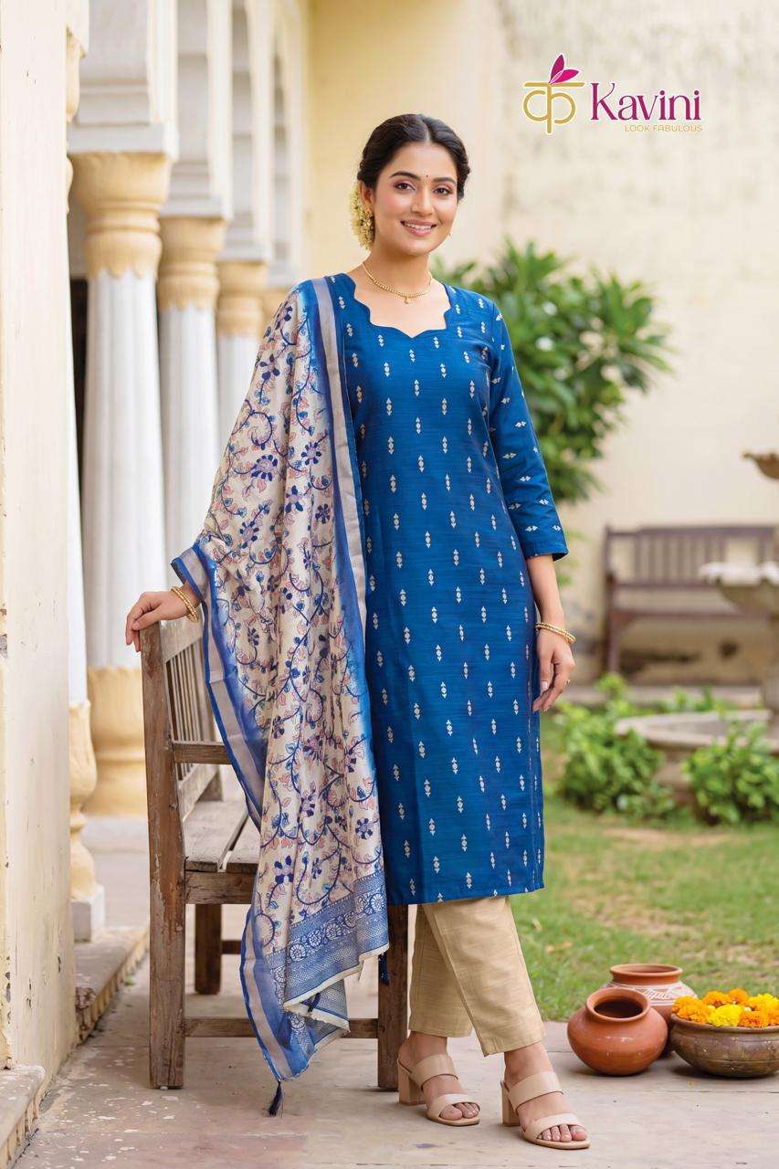 Kavini Pushpa Vol 1 South Cotton Kurta Pant Dupatta Set