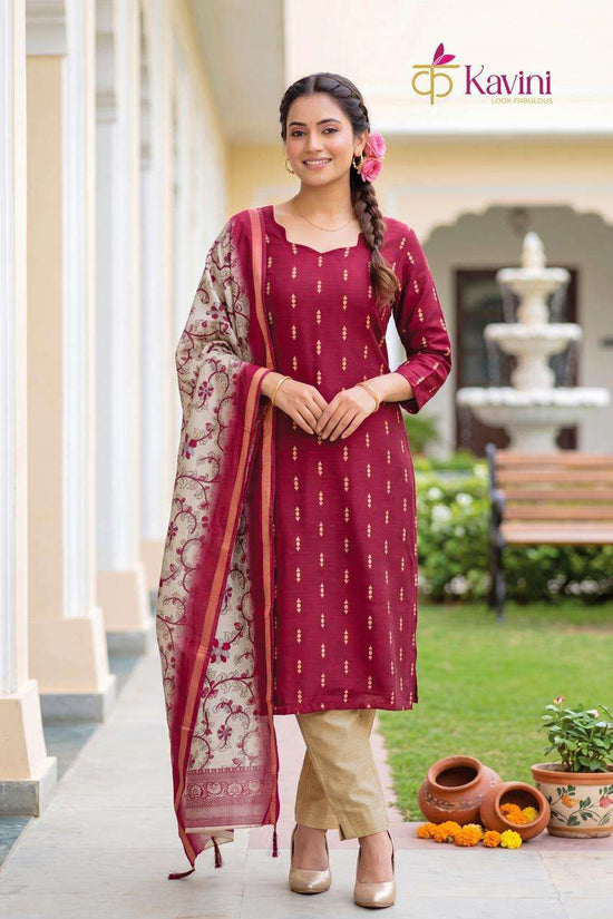 Kavini Pushpa Vol 1 South Cotton Kurta Pant Dupatta Set