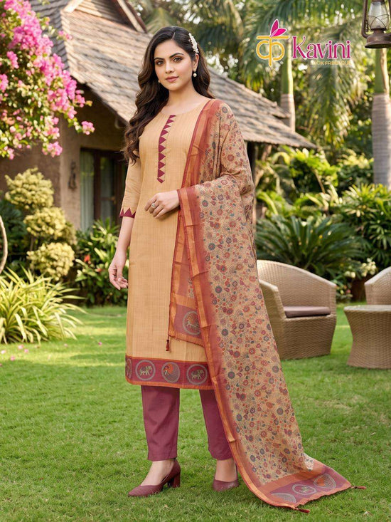 Kavini Roop South Silk Kurta Pant Dupatta Salwar Suit Set