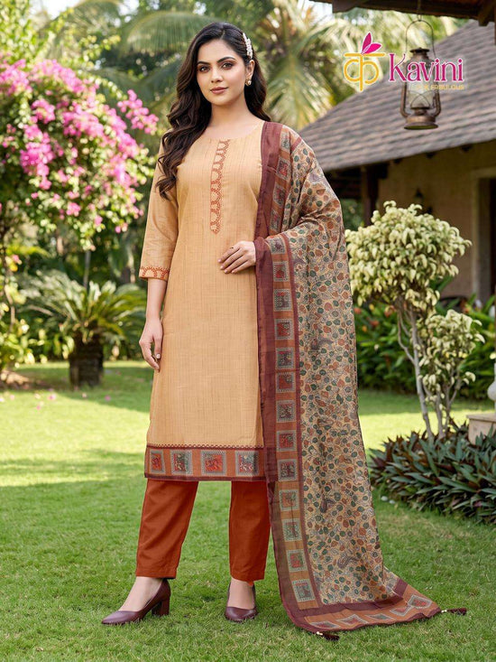Kavini Roop South Silk Kurta Pant Dupatta Salwar Suit Set