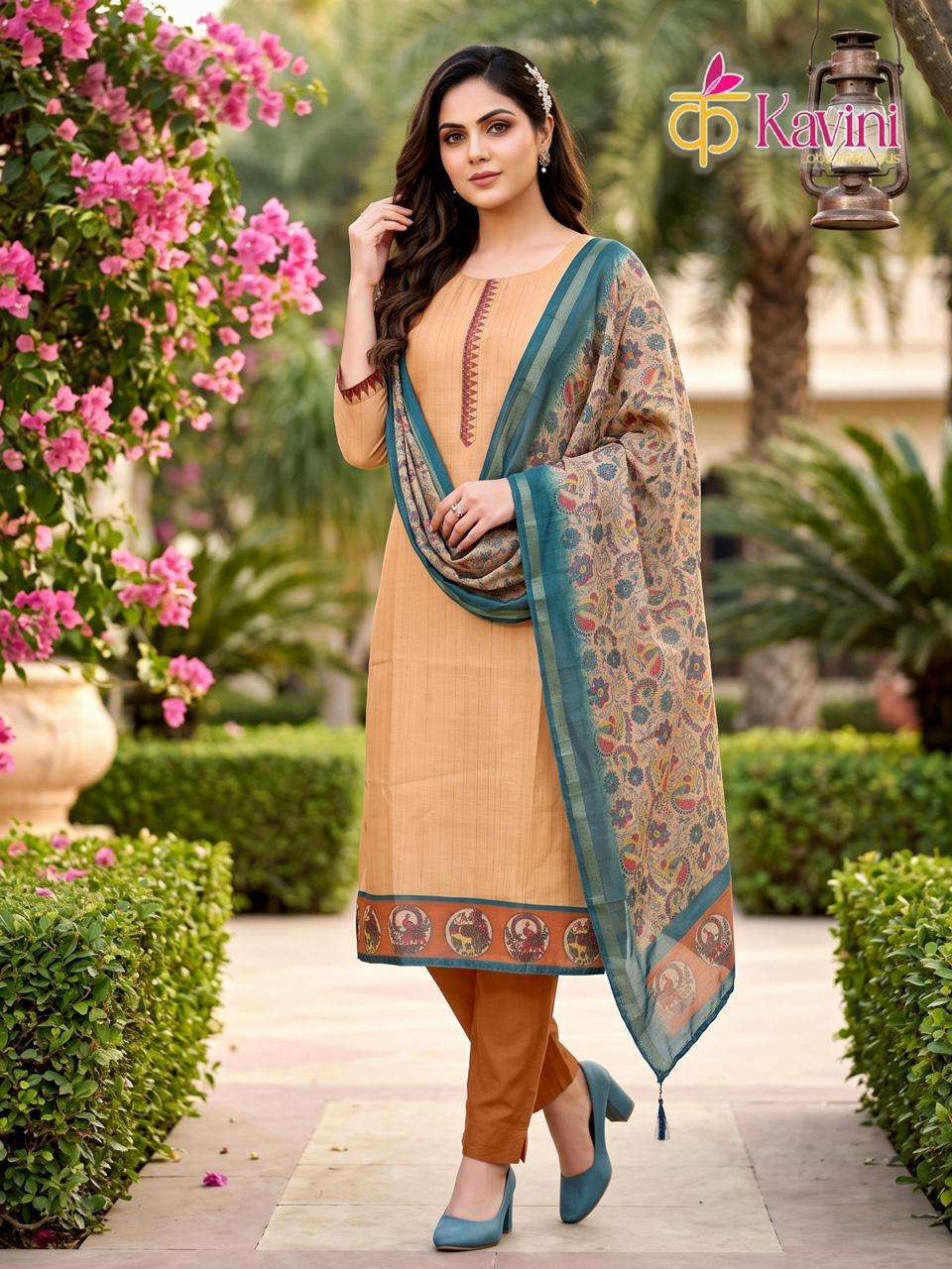 Kavini Roop South Silk Kurta Pant Dupatta Salwar Suit Set
