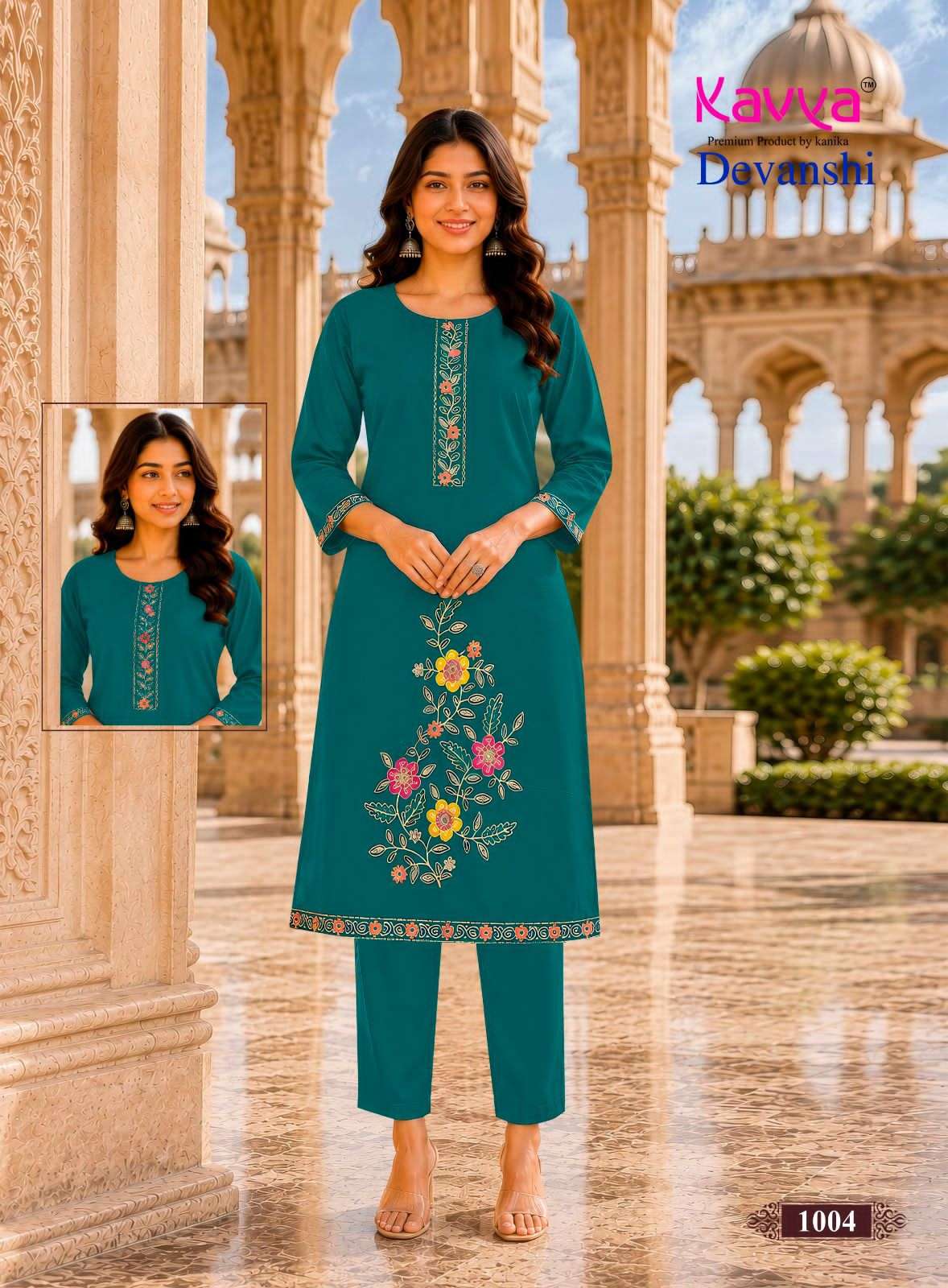 Kavya Devanshi Vol 1 Premium Dhabu Cotton Kurti Bottom Set