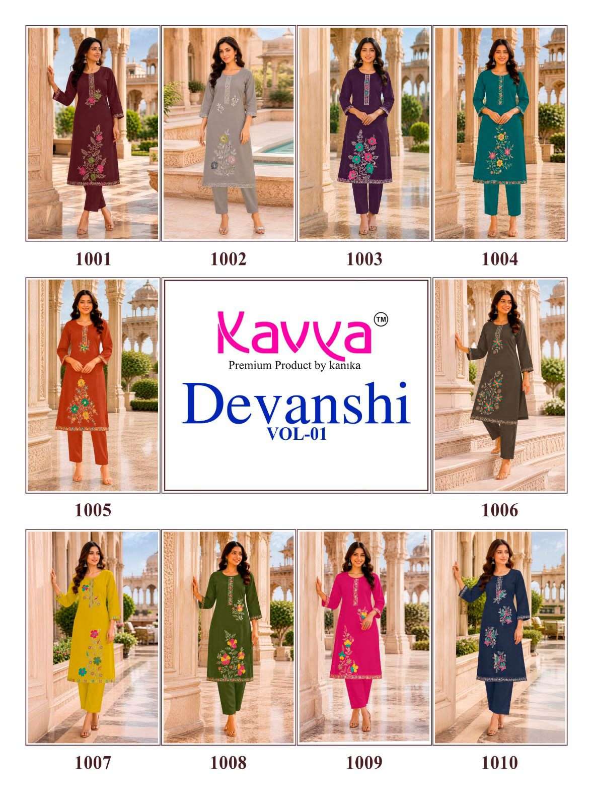 Kavya Devanshi Vol 1 Premium Dhabu Cotton Kurti Bottom Set