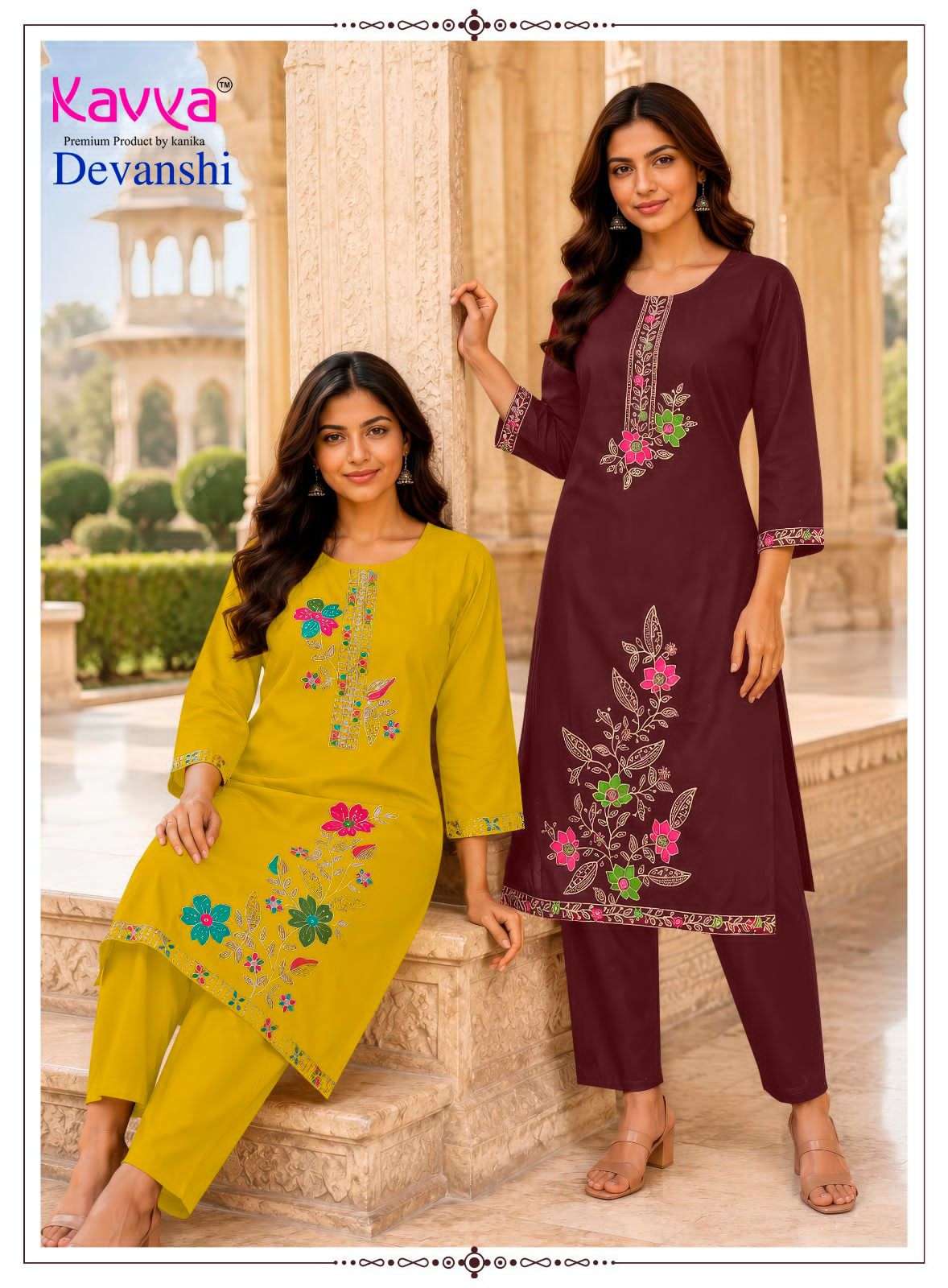 Kavya Devanshi Vol 1 Premium Dhabu Cotton Kurti Bottom Set