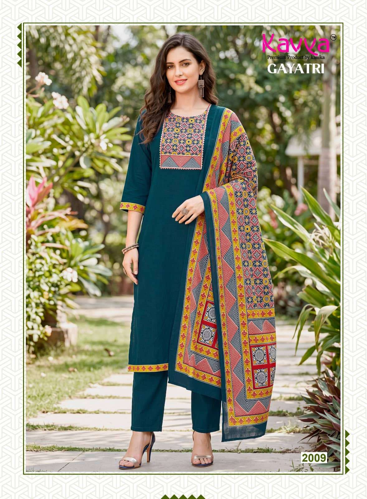 Kavya Gayatri Vol 2 Dhabu Cotton Kurti Pant Dupatta Set