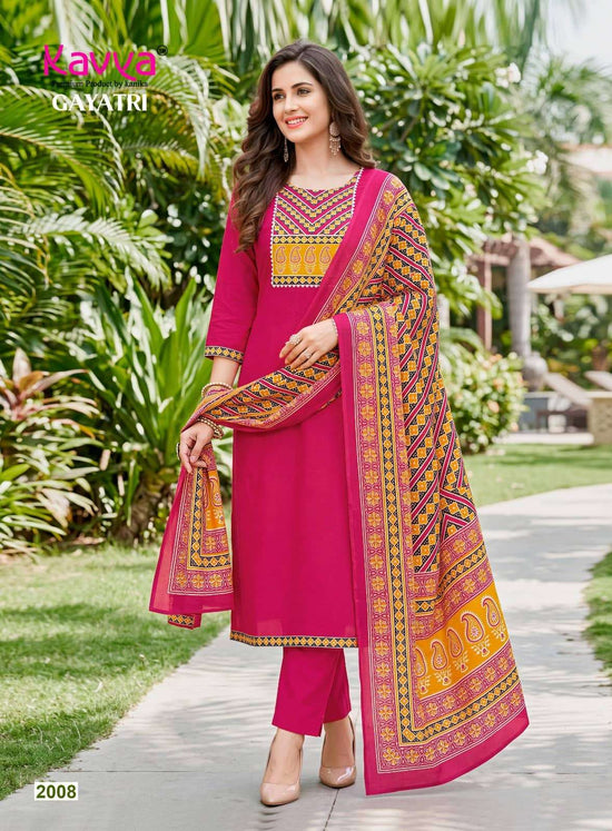 Kavya Gayatri Vol 2 Dhabu Cotton Kurti Pant Dupatta Set