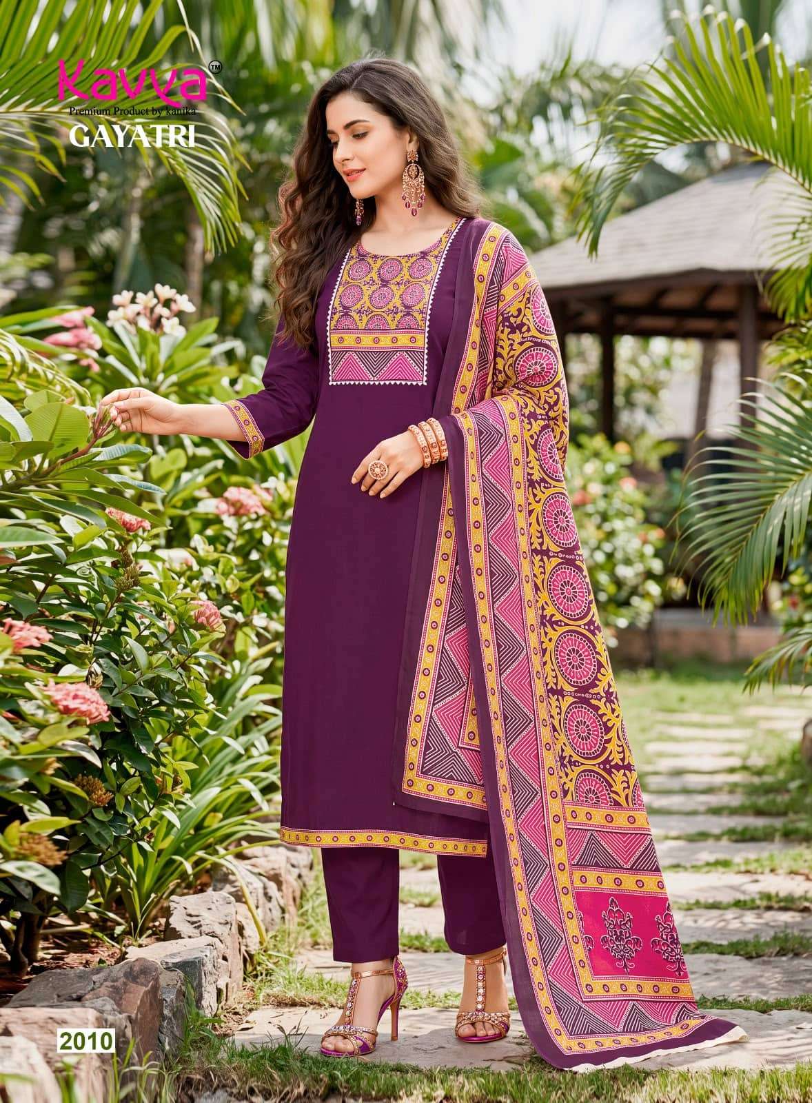 Kavya Gayatri Vol 2 Dhabu Cotton Kurti Pant Dupatta Set