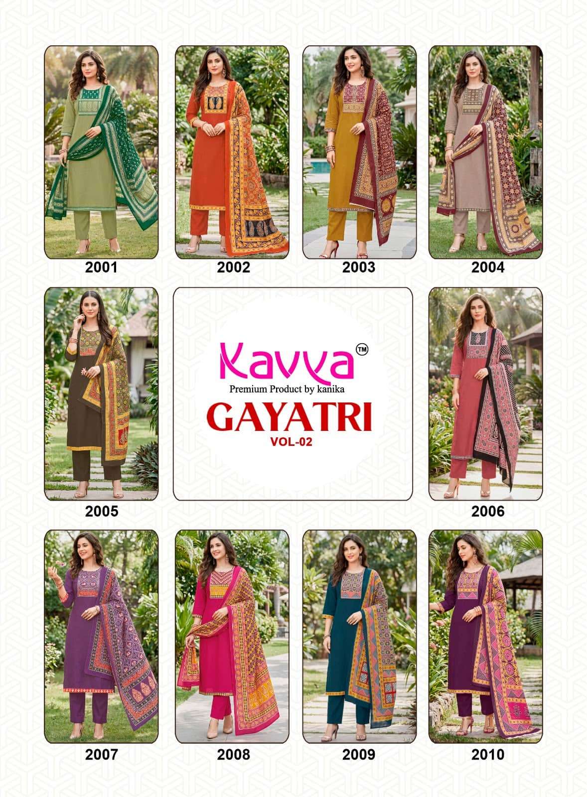 Kavya Gayatri Vol 2 Dhabu Cotton Kurti Pant Dupatta Set