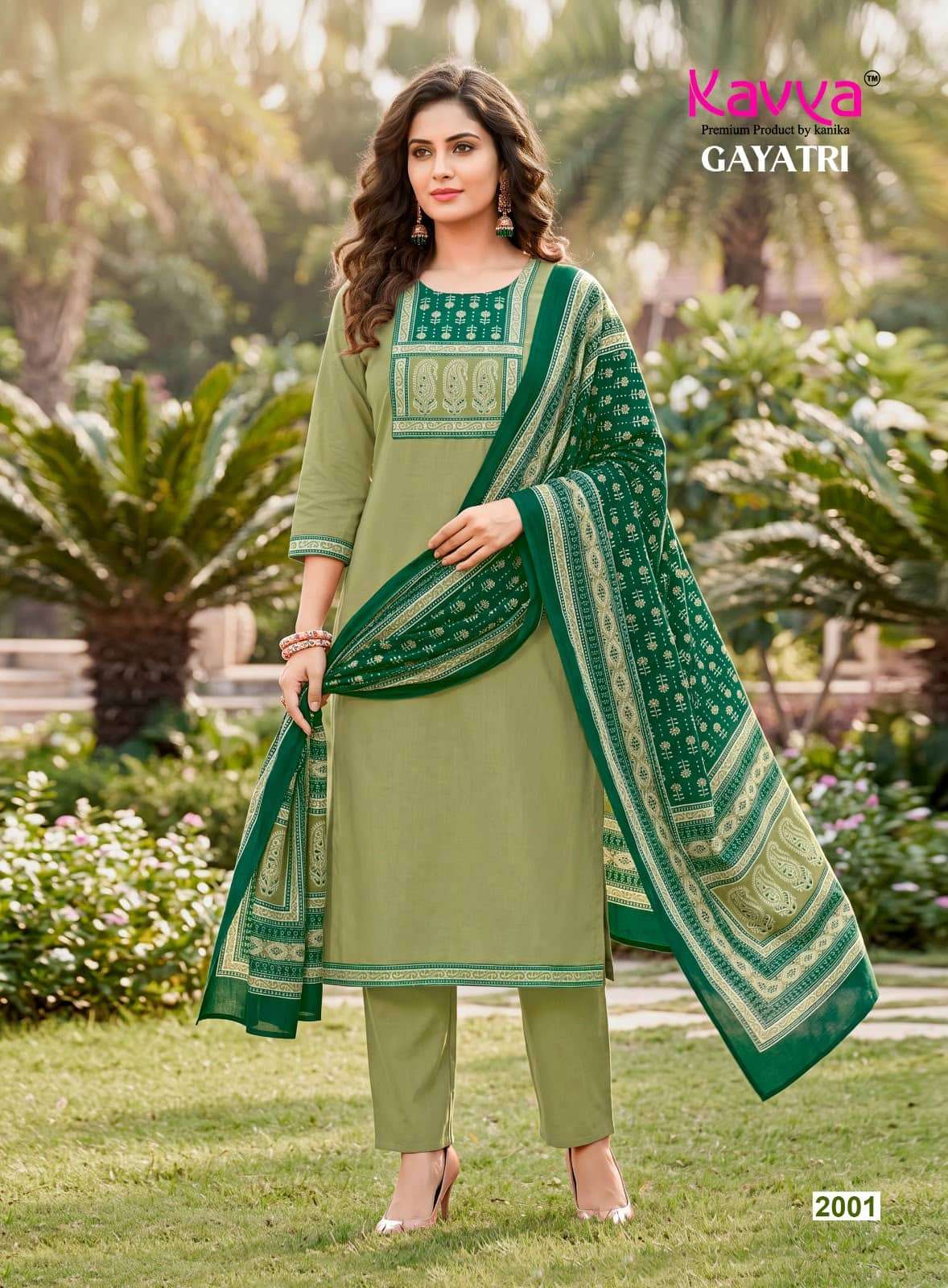 Kavya Gayatri Vol 2 Dhabu Cotton Kurti Pant Dupatta Set