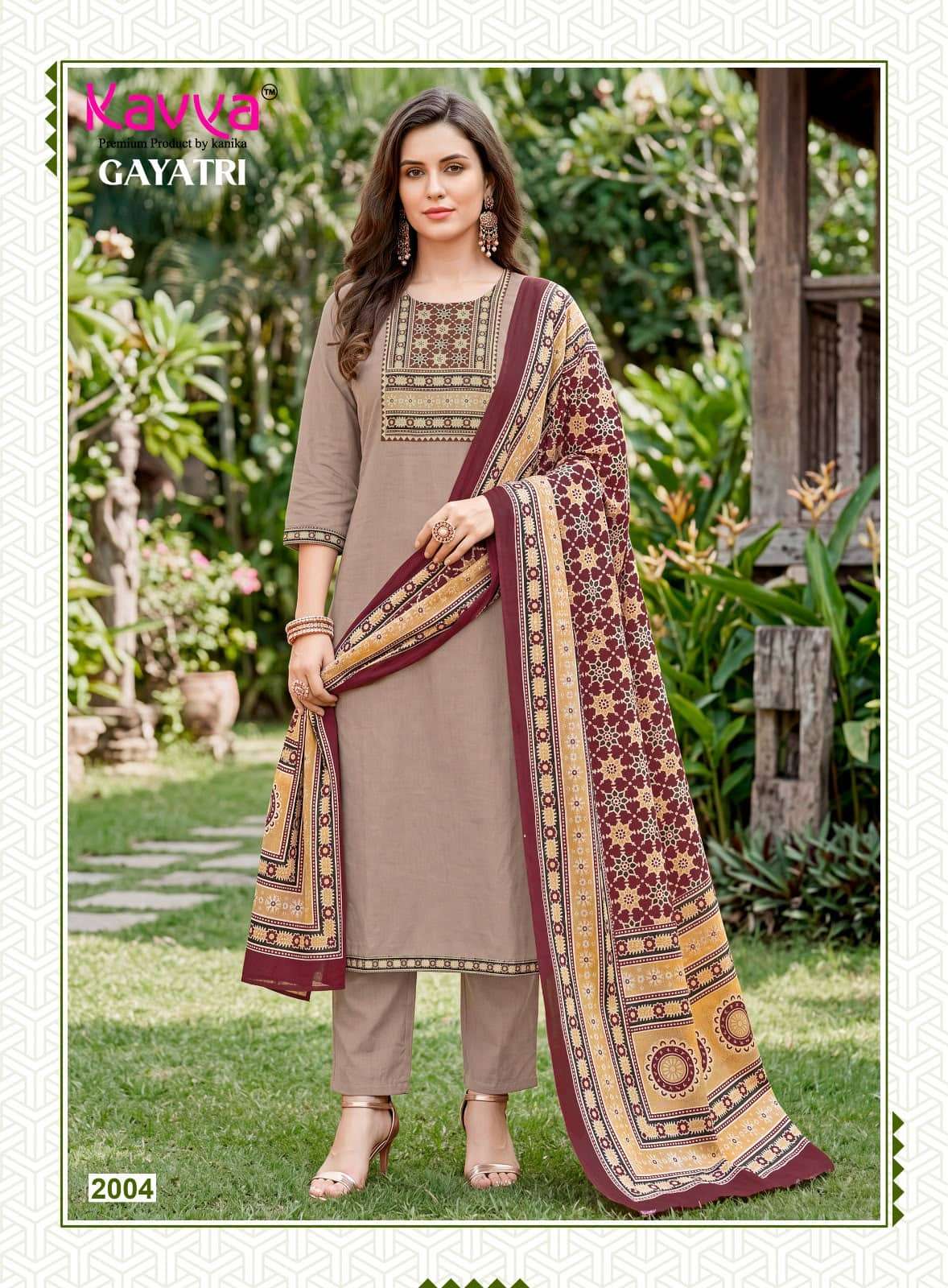 Kavya Gayatri Vol 2 Dhabu Cotton Kurti Pant Dupatta Set