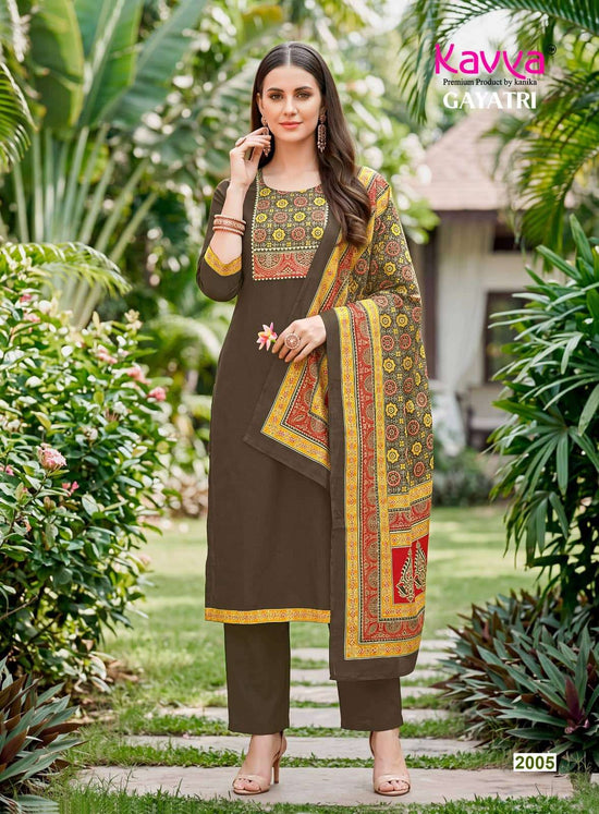 Kavya Gayatri Vol 2 Dhabu Cotton Kurti Pant Dupatta Set