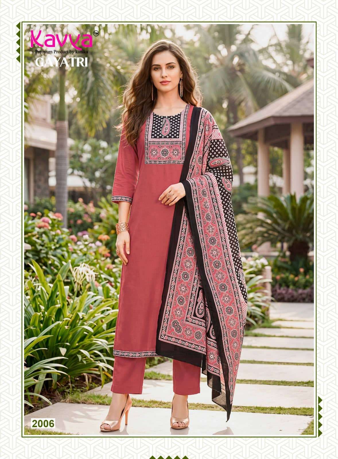 Kavya Gayatri Vol 2 Dhabu Cotton Kurti Pant Dupatta Set