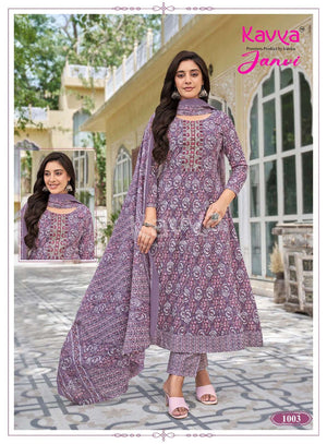 KAVYA JANVI VOL-1 Cotton Printed Stitched Anarkali Suit Set - Amrah Wholesale