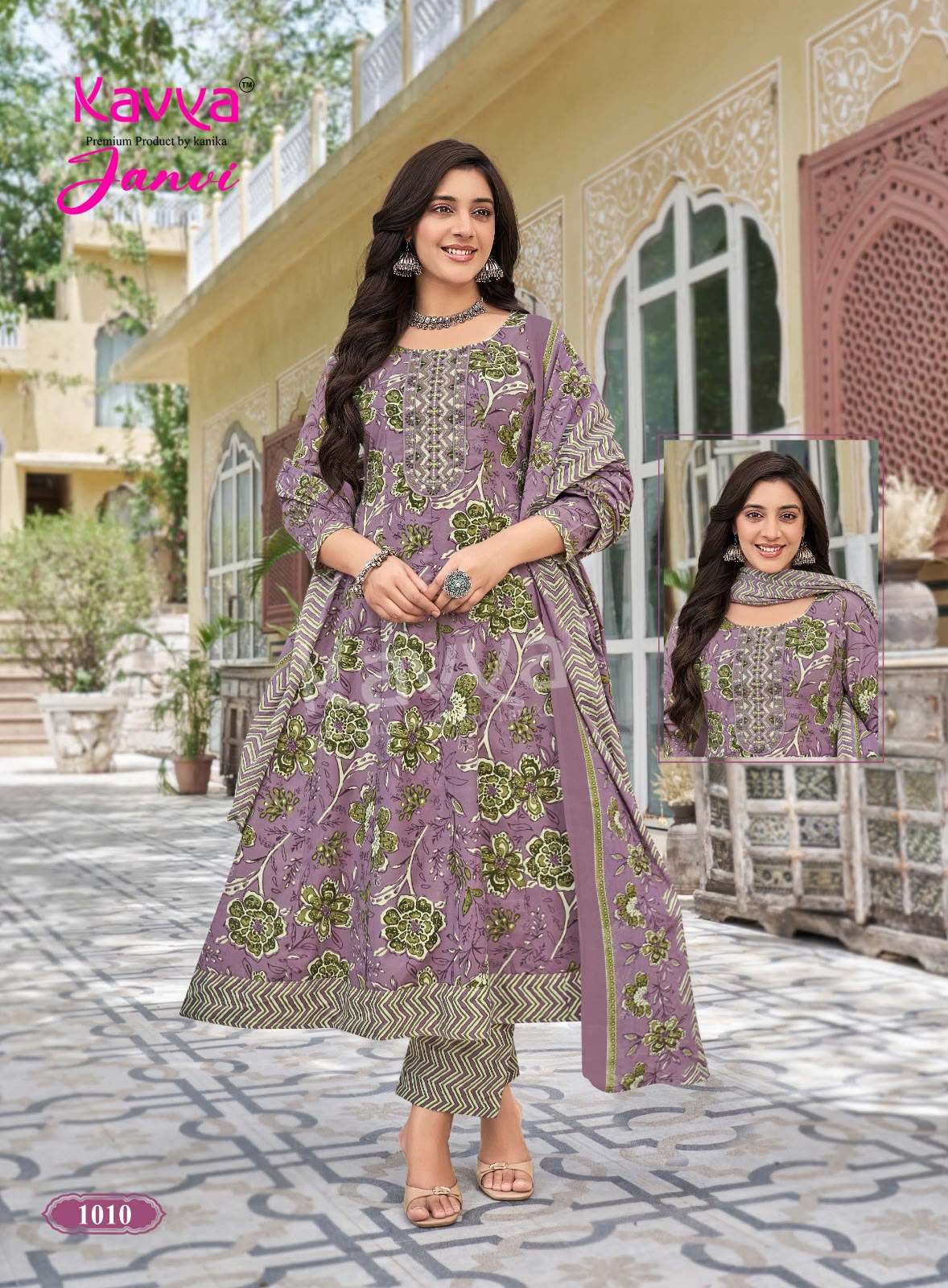KAVYA JANVI VOL-1 Cotton Printed Stitched Anarkali Suit Set