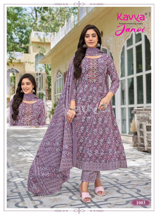 KAVYA JANVI VOL-1 Cotton Printed Stitched Anarkali Suit Set