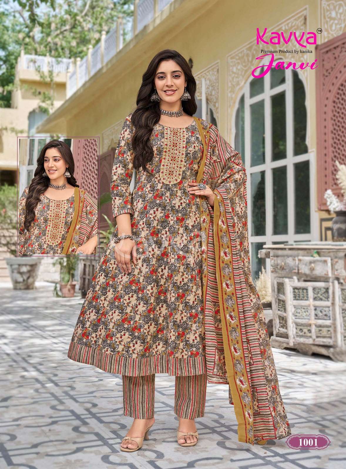 KAVYA JANVI VOL-1 Cotton Printed Stitched Anarkali Suit Set