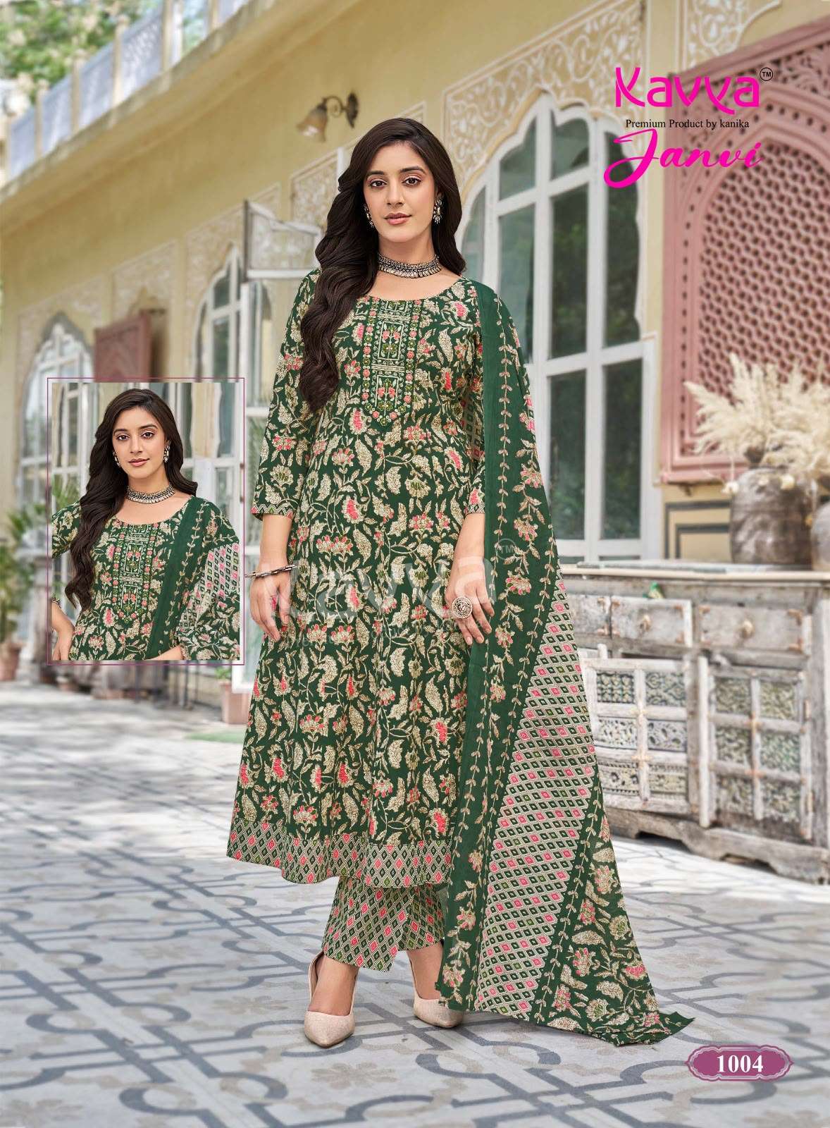 KAVYA JANVI VOL-1 Cotton Printed Stitched Anarkali Suit Set