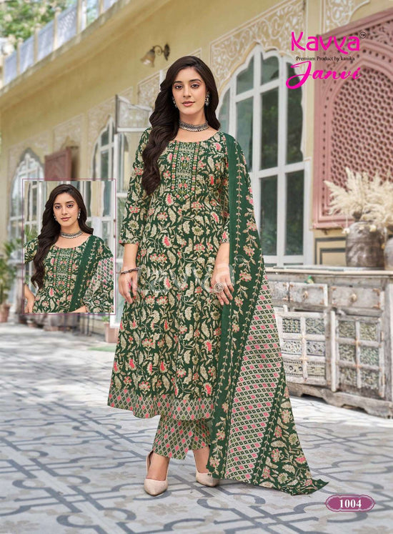 KAVYA JANVI VOL-1 Cotton Printed Stitched Anarkali Suit Set