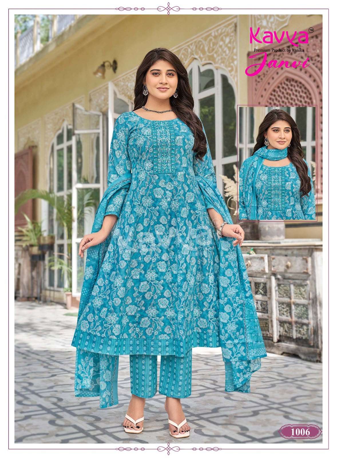 KAVYA JANVI VOL-1 Cotton Printed Stitched Anarkali Suit Set