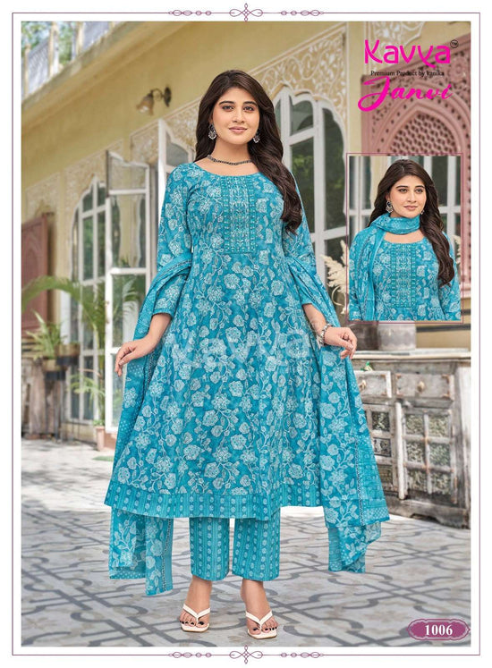 KAVYA JANVI VOL-1 Cotton Printed Stitched Anarkali Suit Set