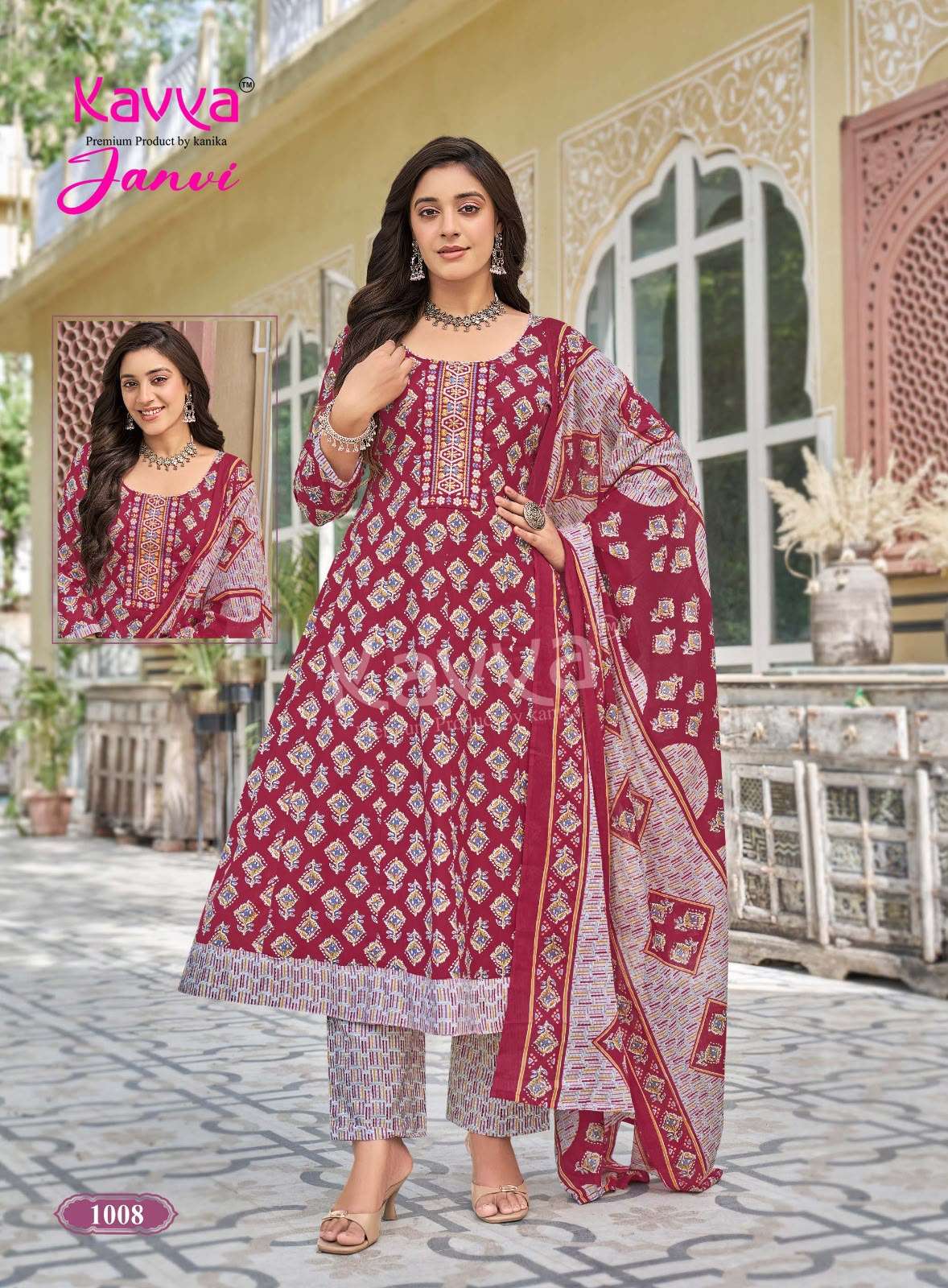 KAVYA JANVI VOL-1 Cotton Printed Stitched Anarkali Suit Set