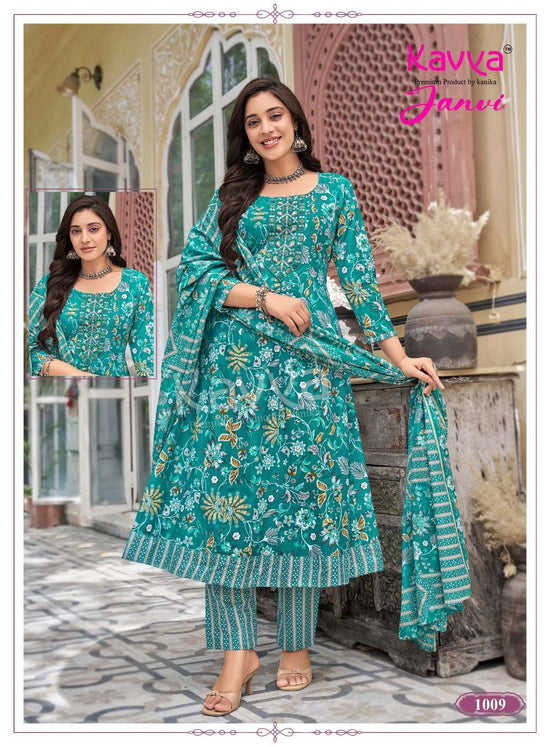KAVYA JANVI VOL-1 Cotton Printed Stitched Anarkali Suit Set