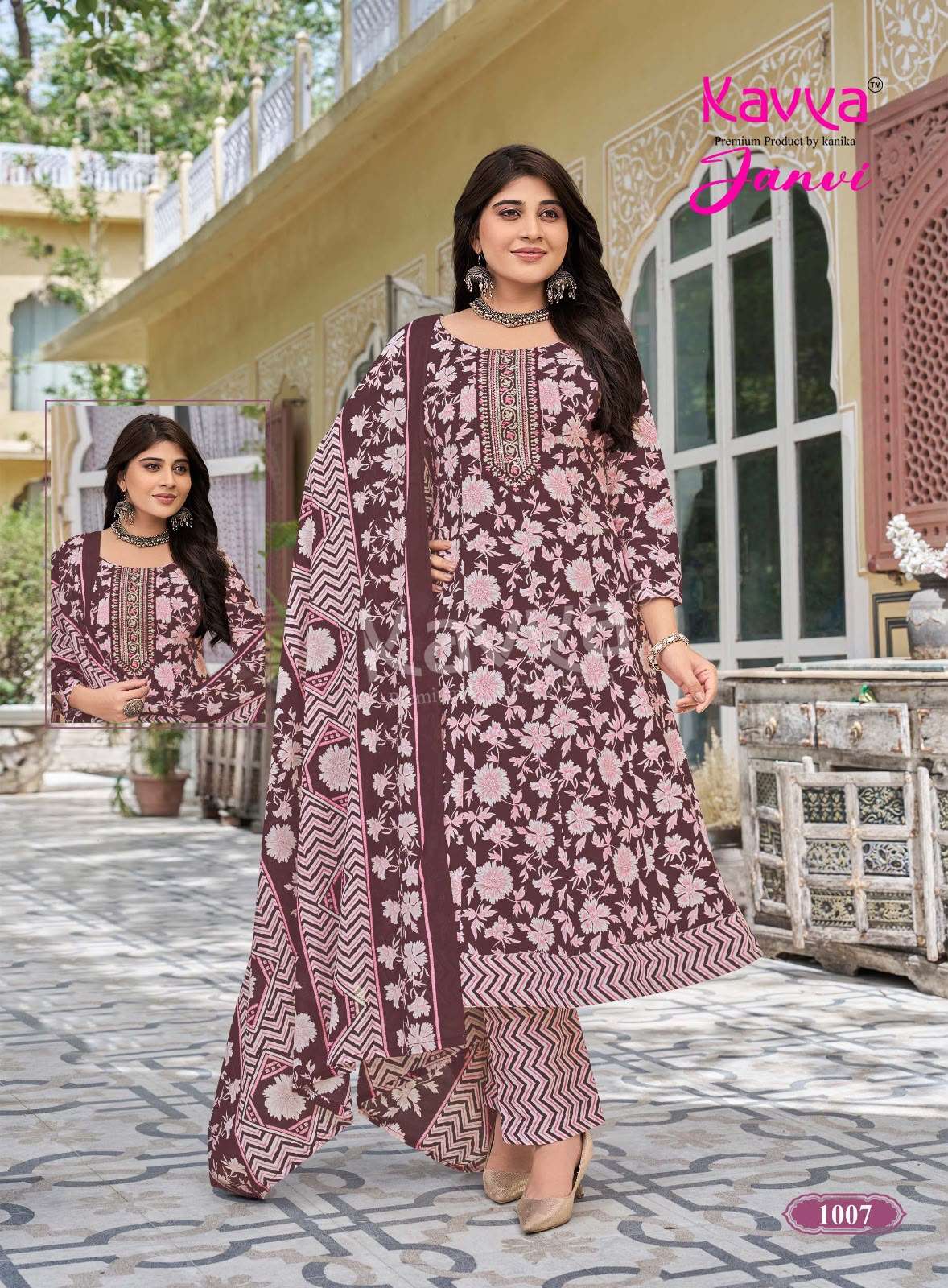 KAVYA JANVI VOL-1 Cotton Printed Stitched Anarkali Suit Set