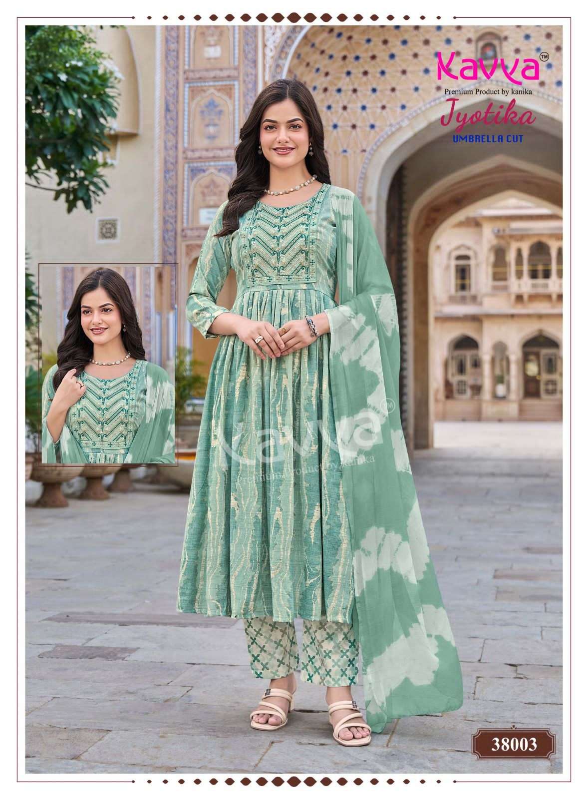 Kavya Jyotika Vol 38 Foil Print Kurti Pant Dupatta Set