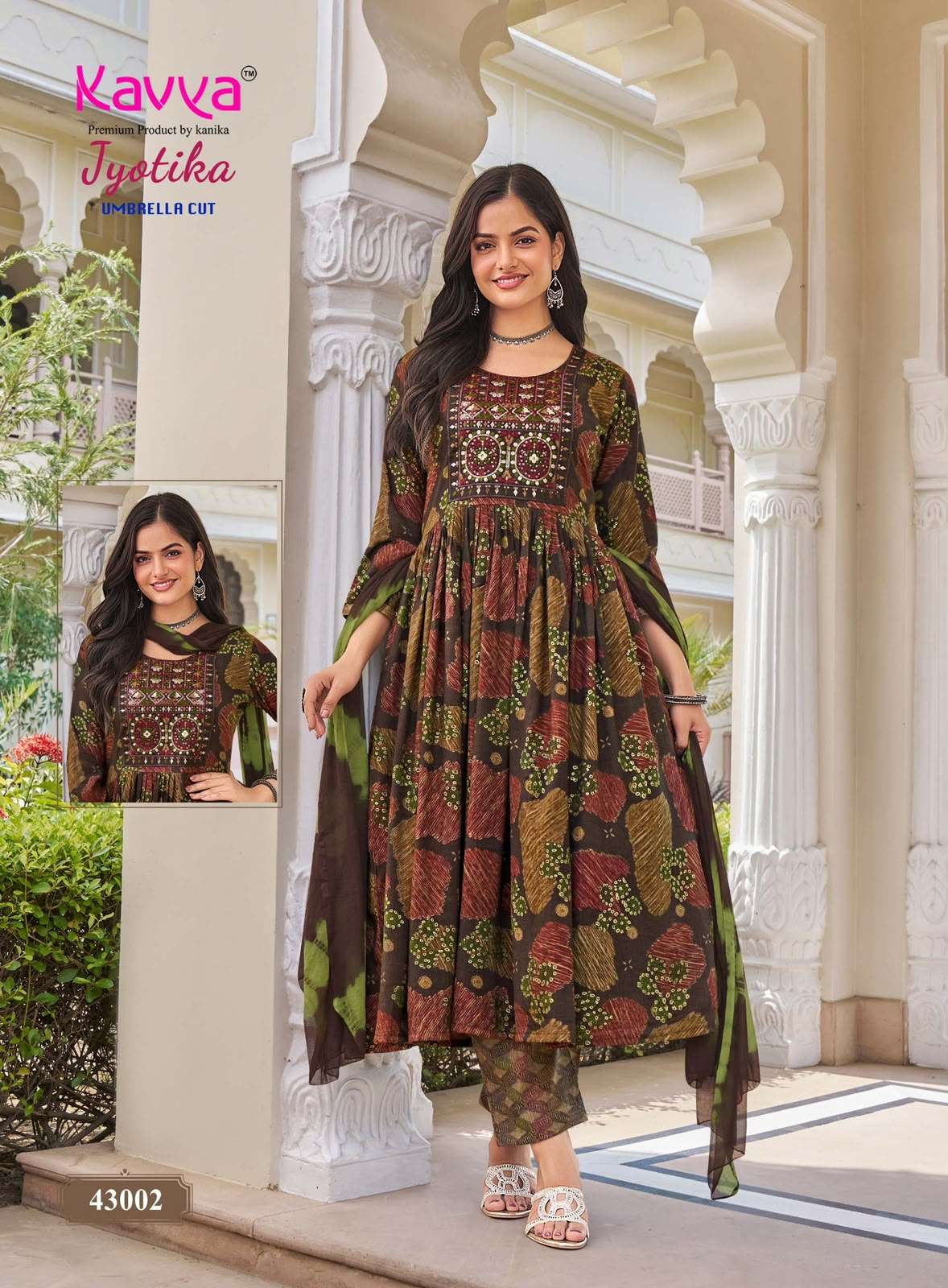 Kavya Jyotika Vol 43 Chiffon Embroidered Printed Salwar Suit Set