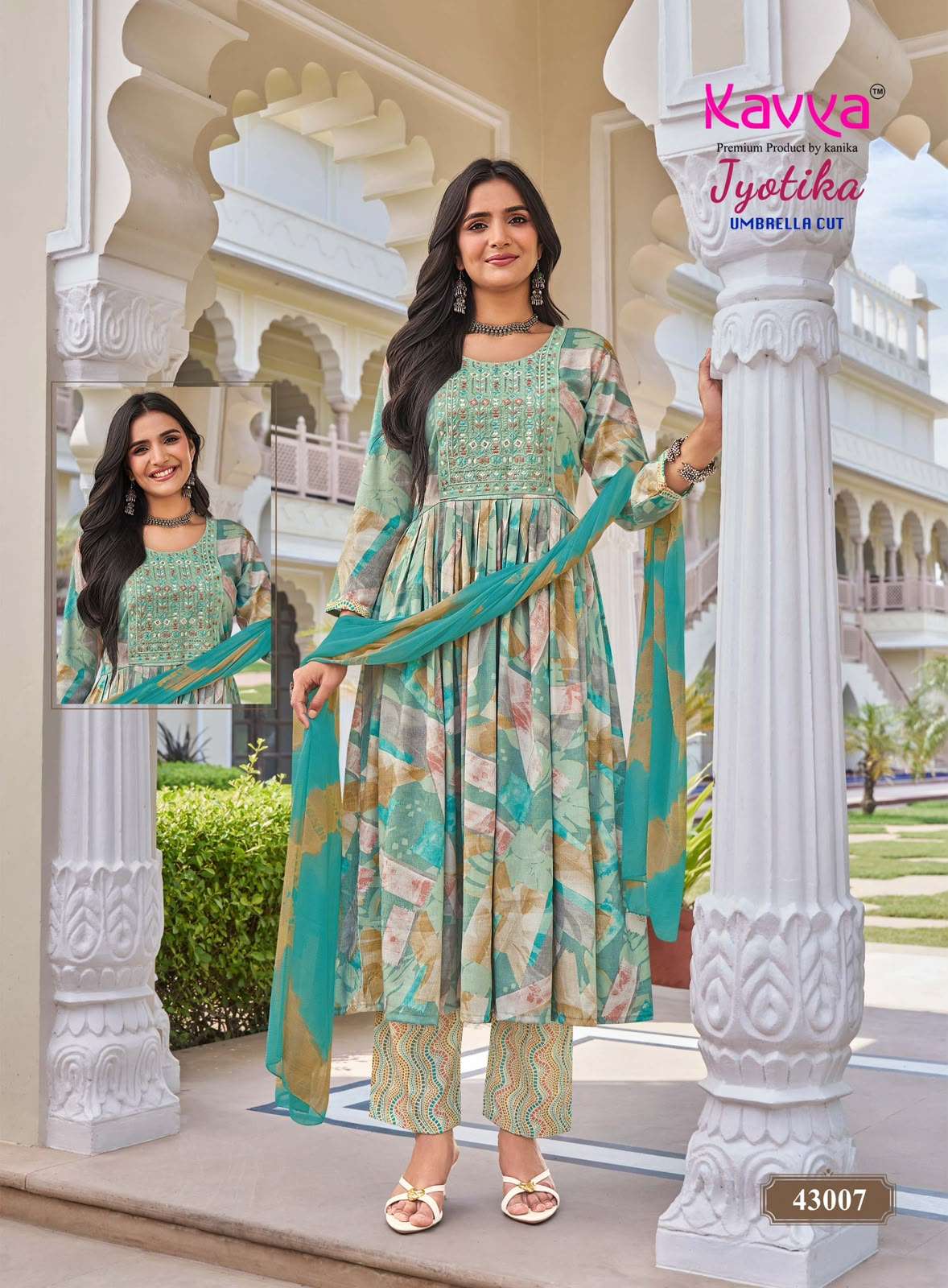 Kavya Jyotika Vol 43 Chiffon Embroidered Printed Salwar Suit Set