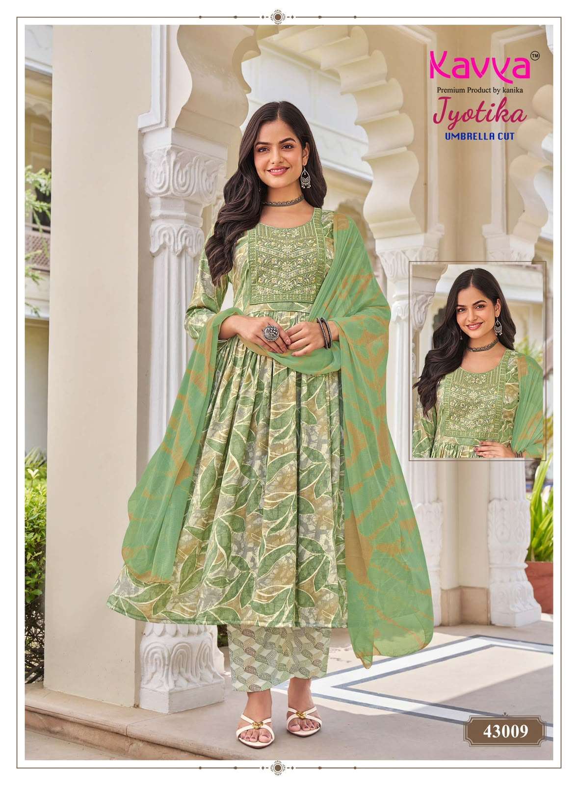 Kavya Jyotika Vol 43 Chiffon Embroidered Printed Salwar Suit Set