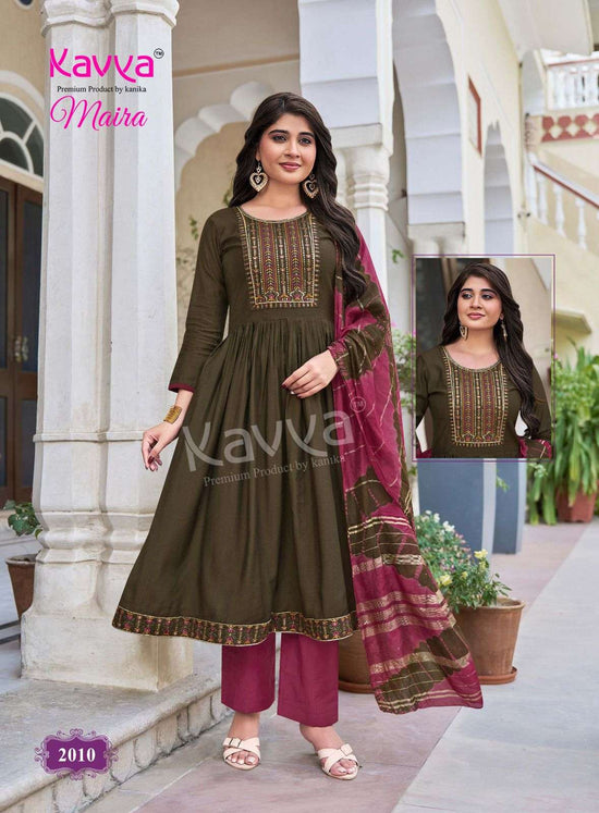 Kavya Maira Vol 2 Embroidered Kurti Pant Dupatta Set