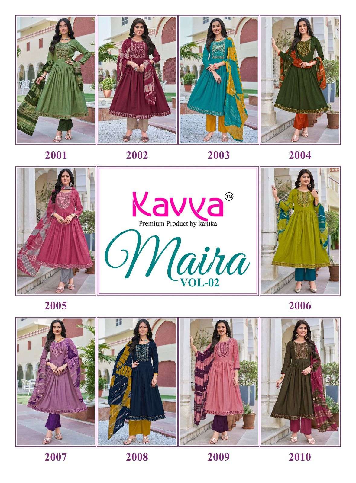 Kavya Maira Vol 2 Embroidered Kurti Pant Dupatta Set